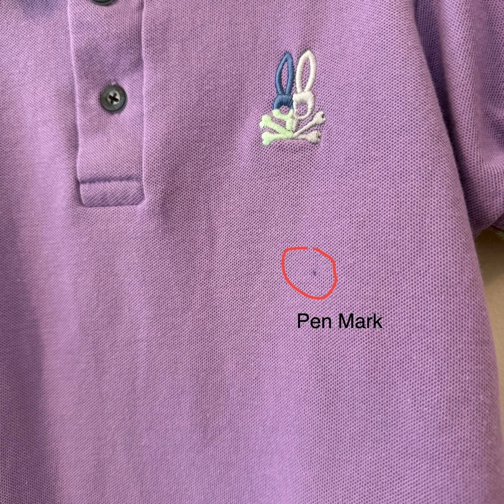 Psycho Bunny Kids Purple Short Sleeve Polo Shirt Embroidered Bunny Logo‎